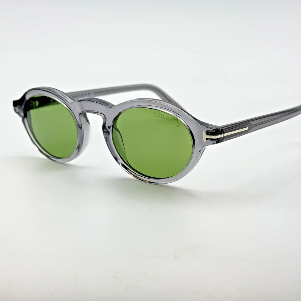 Tom Ford Sunglasses Aristotele-02 TF1332 20N Transparent Gray Frame Green Lens